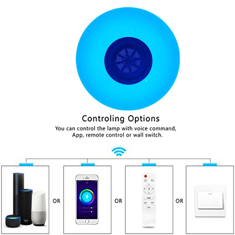 coolseer wifi rgb ceiling light with loudspeaker white